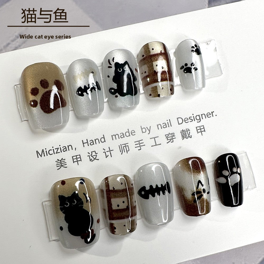 Luxury Handmade Press-On Nails Set - Elegant Nail Art Patches