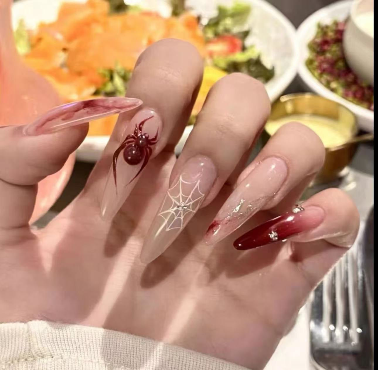 Luxury Handmade Press-On Nails Set - Elegant Nail Art Patches