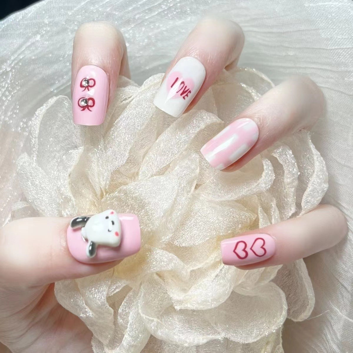 Luxury Handmade Press-On Nails Set - Elegant Nail Art Patches