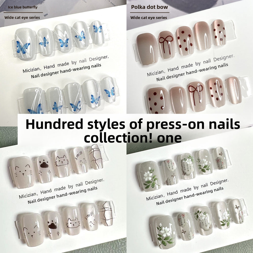 Luxury Handmade Press-On Nails Set - Elegant Nail Art Patches