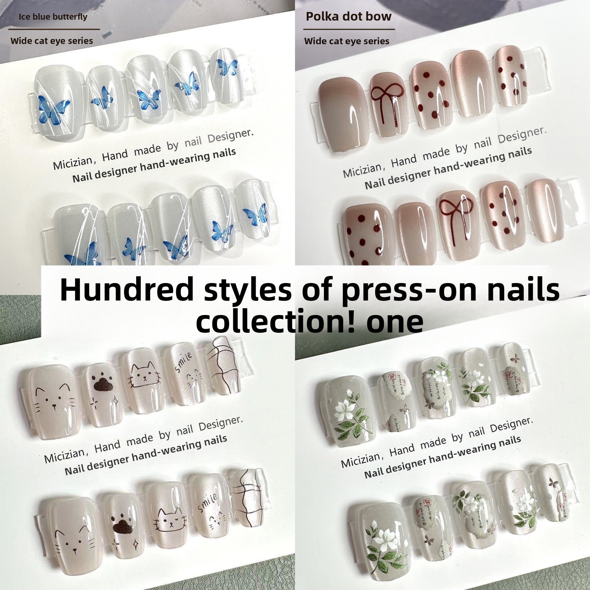 Luxury Handmade Press-On Nails Set - Elegant Nail Art Patches
