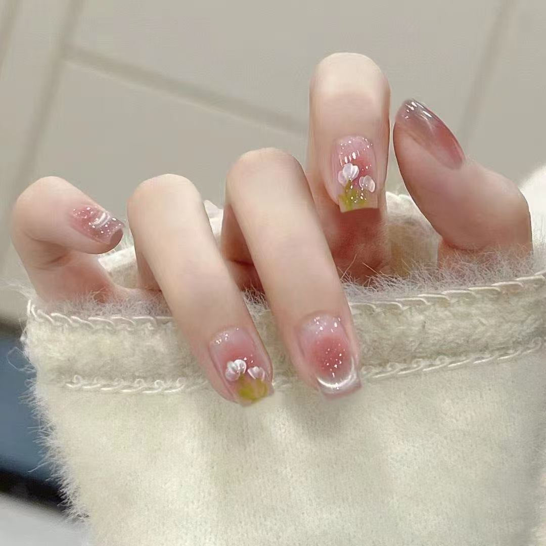 Luxury Handmade Press-On Nails Set - Elegant Nail Art Patches