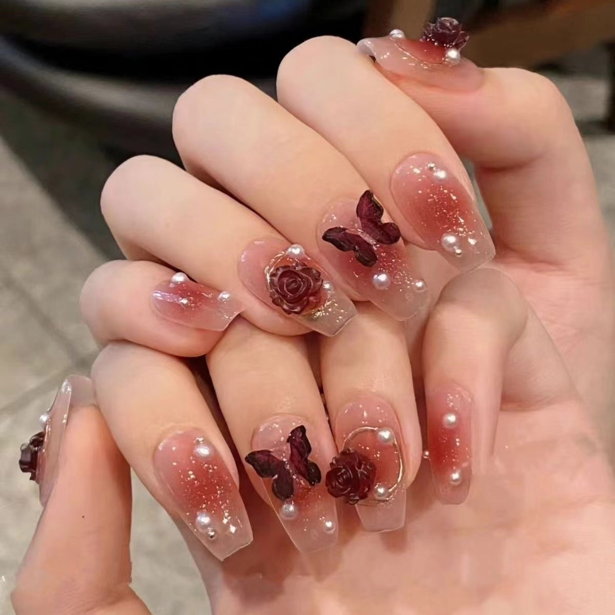 Luxury Handmade Press-On Nails Set - Elegant Nail Art Patches